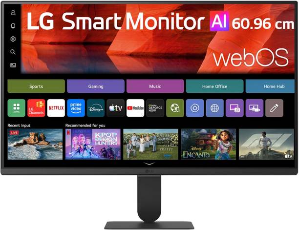LG Smart AI 59.99 cm (24 inches) Full HD IPS Panel Monitor (24U511SB-B)