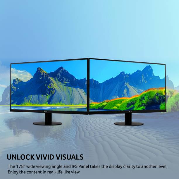 Acer SA0 23.8 inch Full HD LED Backlit IPS Panel with VGA, HDMI, EcoDisplay, Mercury Free, AMD Free Sync & NVIDIA G-Sync Compatibility, 2X2W Inbuilt Speakers, Tilt-able Stand…