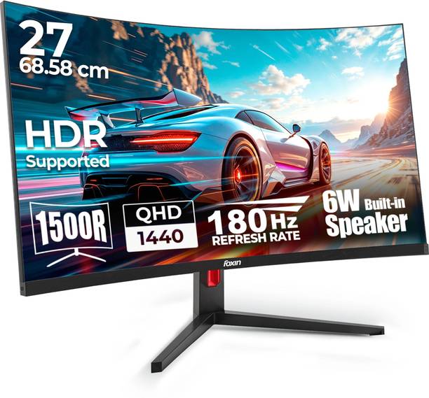 Foxin 68.58 cm (27 inch) Curved Quad HD LED Backlit VA Panel Gaming Monitor (Phantom Pro 27"(68.58 cm) 1500R 2K Curved Gaming Monitor, QHD 2560x1440p,)