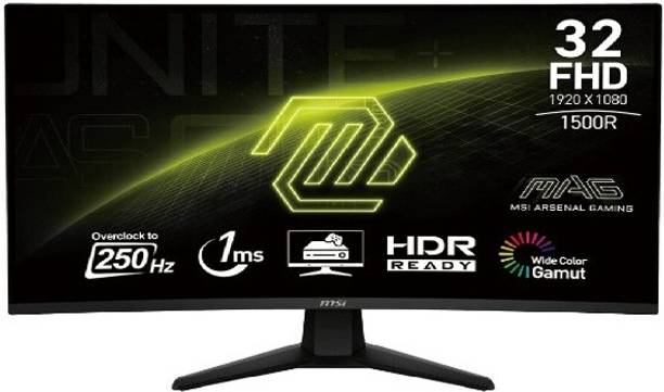 MSI 81.28 cm (32 inch) Curved Full HD VA Panel with Anti-Flicker Technology, 101% SRGB, HDR Ready, 1500R Curvature, Tilt Adjustable Gaming Monitor (MAG 32C6X)