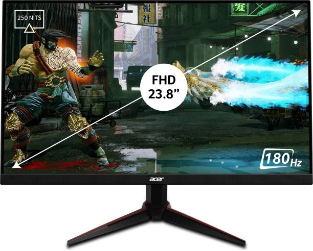 Acer Nitro 23.8 inch Full HD LED Backlit IPS Panel with sRGB 99%, HDR10 Support, 2X2W Inbuilt Speakers, Acer Display Widget, Acer VisionCare 2.0, Tilt-able stand Gaming Monitor (VG240Y)