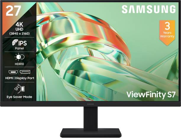 Samsung ViewFinity S7 Monitor 68.4 cm (27 inch) UHD LED Backlit IPS Panel Gaming Monitor (LS27H710EAWXXL)