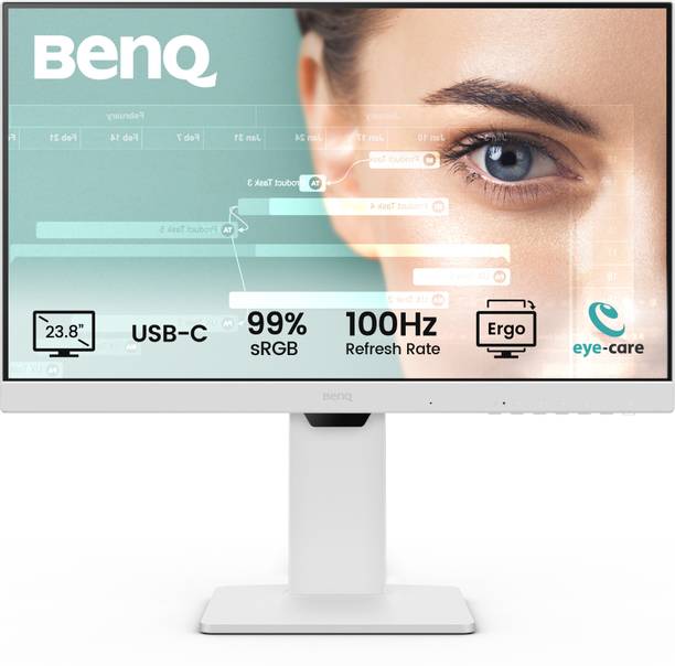 BenQ GW2486TC 60.96 cm (24 inch) Full HD LED Backlit IPS Panel with USB-C(65W PD), Daisy Chain, 99% sRGB, Coding Mode, HDMI, DP, USB Hub, 2Wx2 Inbuilt Speakers, Eye Care, Noise Cancelling Microphone, Height Adjustable Monitor (GW2486TC)