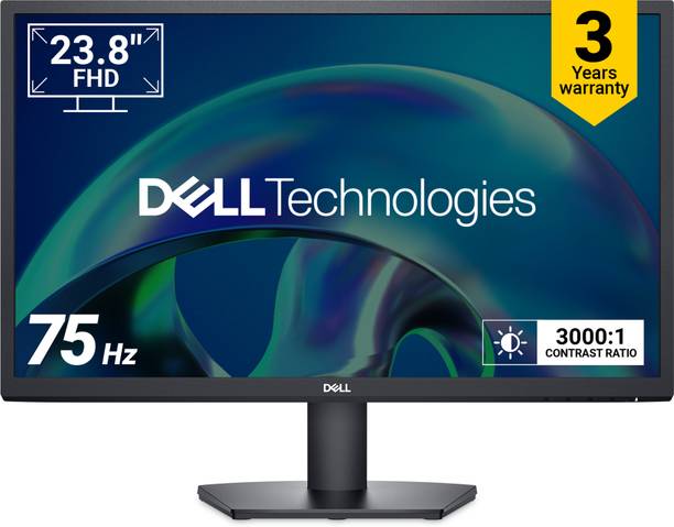 DELL 60.96 cm (24 inch) Full HD LED Backlit VA Panel with 16:9 Aspect Ratio, 250 Nits Brightness (Typical), 3000:1 Contrast Ratio, Eye Comfort, 1x HDMI, 1x VGA, 1x Power Connector, 1x Security Lock, TUV Certified, Anti-glare, Narrow Bezel Monitor (SE2425H)