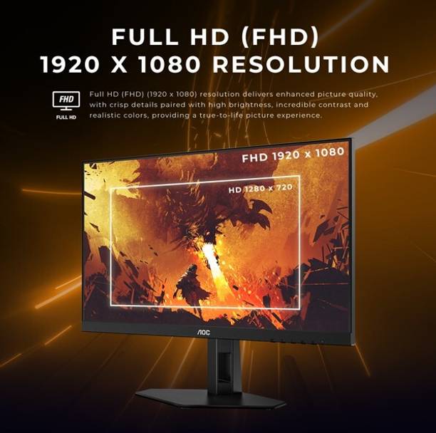 AOC 68.58 cm (27 inch) Full HD LED Backlit IPS Panel Gaming Monitor (27G4E)  (NVIDIA G Sync, Response Time: 0.5 ms, 180 Hz Refresh Rate)