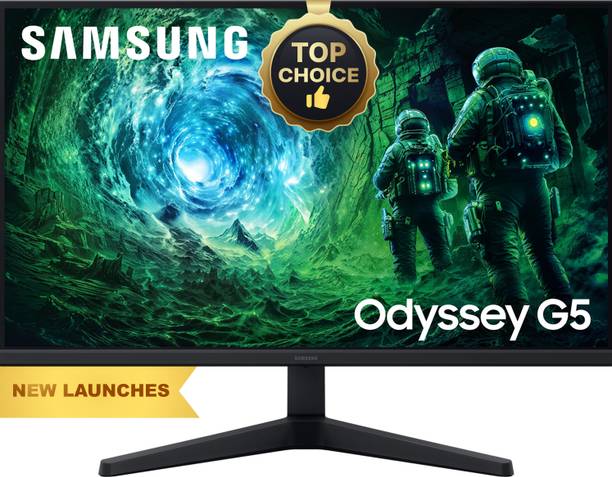 Samsung Odyssey G5 68.58 cm (27 inch) Quad HD LED Backlit IPS Panel with HDR10, FreeSync Premium, Ports-DP,2 HDMI,Headphone, Wall Mountable, Fast Gaming Monitor (LS27FG530EWXXL)