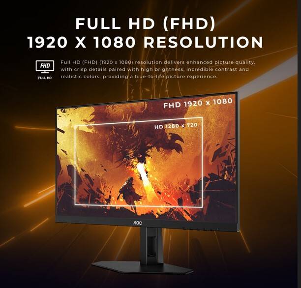 AOC 68.58 cm (27 inch) Full HD LED Backlit IPS Panel Gaming Monitor (27G4E)  (NVIDIA G Sync, Response Time: 0.5 ms, 180 Hz Refresh Rate)