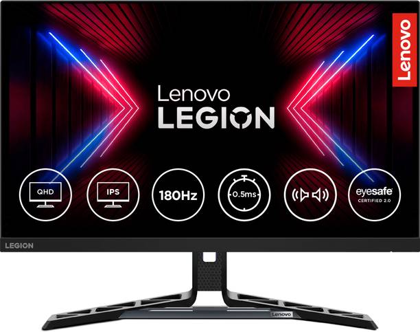 Lenovo R-Series 68.58 cm (27 inch) Quad HD IPS Panel with 99%sRGB, 90% DCI-P3, 3Wx2 Built-in Speakers, 2xHDMI, 1xDP, Tilt/Swivel/Pivot/Height Adjustable Stand Gaming Monitor (Legion R27q-30)