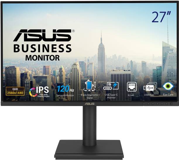 ASUS 68.58 cm (27 inch) Quad HD LED Backlit IPS Panel Monitor (BE27ACGN Docking Monitor 27 inch, QHD(2560x1440), IPS, 120Hz, Frameless)