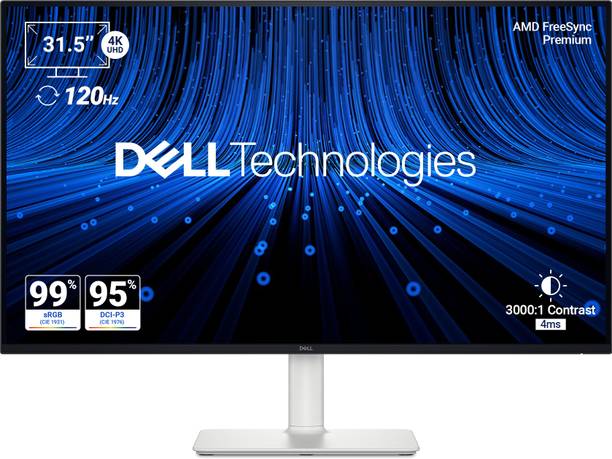 DELL 81.28 cm (32 inch) 4K Ultra HD LED Backlit VA Panel with HDR10, 99% SRGB, 95% DCI-P3, 3000:1 Contrast Ratio, 300 nits Brightness, Dual 5W Speakers, HDMI X 2, DP 1.4, Height/Tilt/Slant Adjustable Monitor (S3225QS)