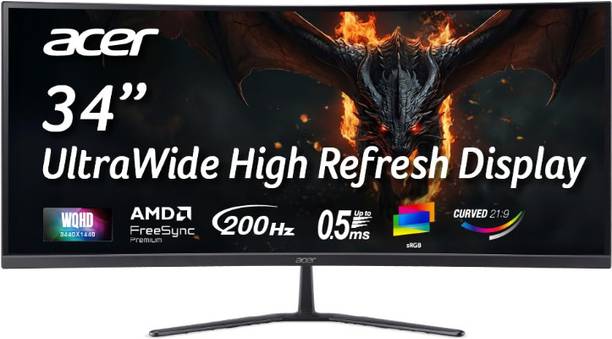 Acer 86.36 cm (34 inch) Curved UWQHD LED Backlit VA Panel Gaming Monitor (ED340CUR X0)