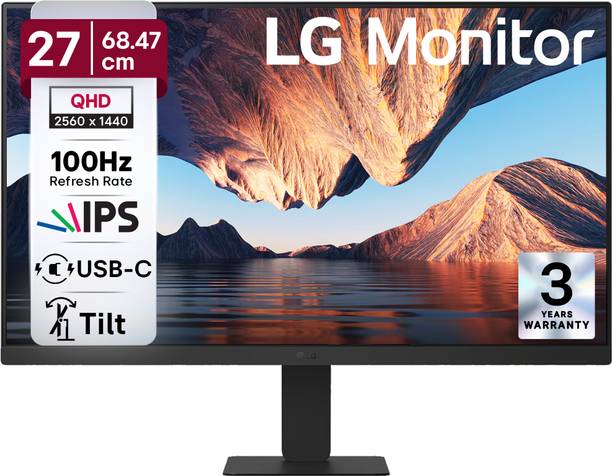 LG QHD Series 68.58 cm (27 inch) Quad HD IPS Panel with sRGB 99% (Typ.), HDR10, USB-C with PD 15W, HDMI, Head Phone Out, Reader Mode, Flicker Safe, 3-
