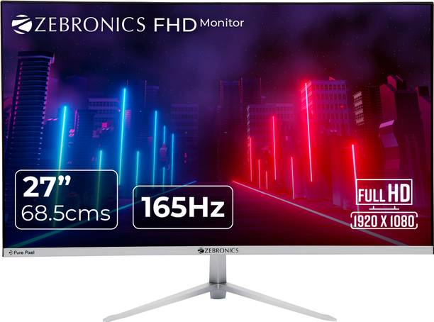 ZEBRONICS 68.58 cm (27 inch) Full HD VA Panel Wall Mountable Gaming Monitor (ZEB-A27FHD Slim Gaming LED monitor with 68.5cm) Response Time: 12 ms, 165
