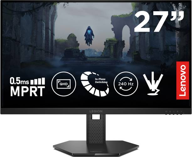 Lenovo Legion Series 68.58 cm (27 inch) Quad HD IPS Panel with 99%sRGB, 90% DCI-P3, 2xHDMI 2.1 TMDS, 1xDP 1.4, Tilt, Swivel, Pivot, Height Adjust Stand, Gaming Gaming Monitor (Legion 27Q-10)