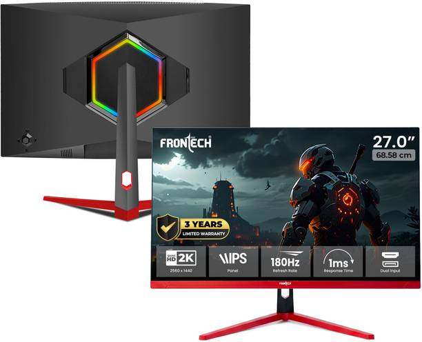 Frontech Gaming Series 68.58 cm (27 inch) Quad HD LED Backlit IPS Panel Monitor (2560×1440 | HDMI & DP Dual Input | RGB Backlight | Wall Mount)