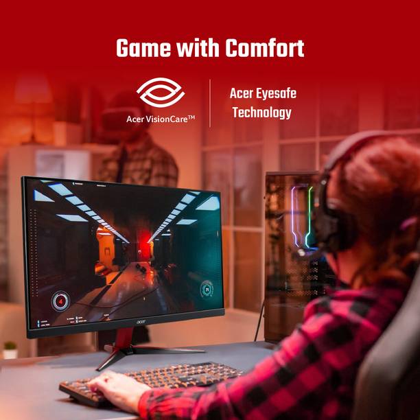 Acer NITRO 23.8 inch Full HD IPS Panel with sRGB 99% Wide Color Gamut, 2X2W Inbuilt Speakers, VisionCare, Display Widget Monitor (VG240Y E)