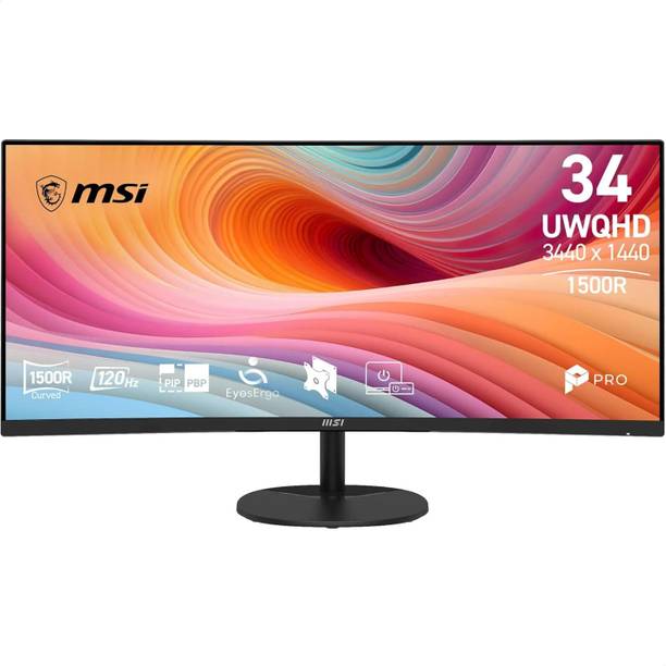 MSI 86.36 cm (34 inch) Curved UWQHD VA Panel Monitor (PRO MP341CQ E12)