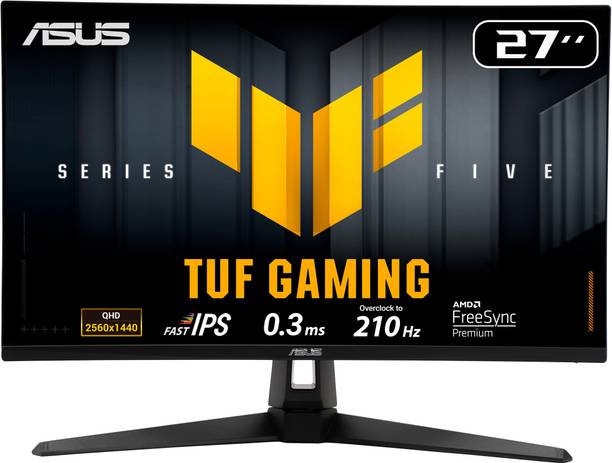 ASUS TUF 68.58 cm (27 inch) Quad HD LED Backlit IPS Panel Gaming Monitor (TUF Gaming VG27AQ5A Monitor 27 QHD(2560x1440), 210Hz(OC) Fast IPS, 0.3ms)