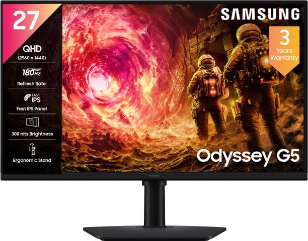 Samsung Odyssey G5 68.58 cm (27 inch) Quad HD LED Backlit IPS Panel Gaming Monitor (LS27FG502EWXXL)
