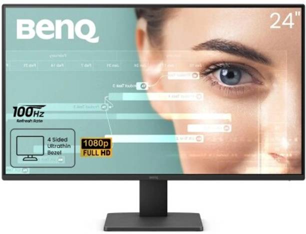 BenQ GW2491 60.45 cm (24 inch) Full HD LED Backlit IPS Panel with Eye-Care, 99% sRGB, HDMI, DisplayPort, TUV-Certified, Flicker-Free, Low Blue Light Plus, Ultra Slim Bezel Monitor (GW2491)
