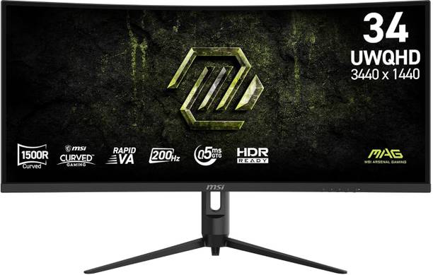 MSI 86.36 cm (34 inch) Curved UWQHD VA Panel Gaming Monitor (MAG 342CQRF E20)