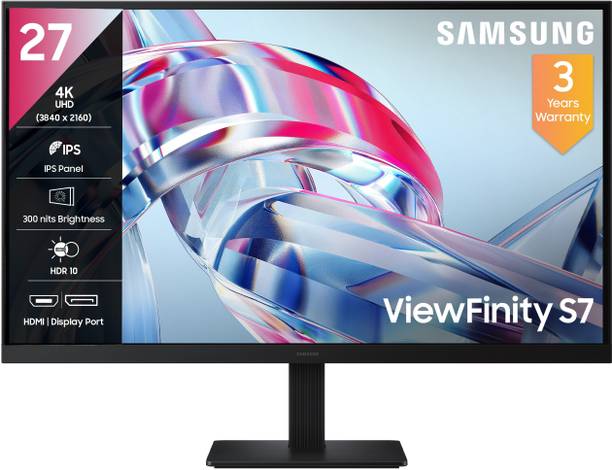 Samsung 68.4 cm (27 inch) 4K Ultra HD IPS Panel Gaming Monitor (ViewFinity S7 Flat Monitor 4K, 60 Hz, IPS Panel, 5ms(GTG), Display Port, HDMI)