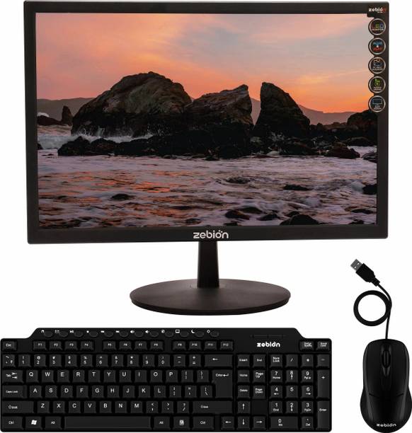 zebion 46.99 cm (19 inch) Full HD TN Panel Monitor (HDMI & VGA Input, Max Resolution 1366 X 768 and Viking Keyboard & Mouse Combo)