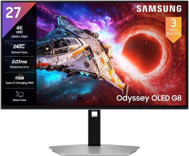 Samsung Odyssey OLED G8 67.69 cm (27 inches) 4K Ultra HD LED Backlit OLED Panel Gaming Monitor (LS27HG800SWXXL)