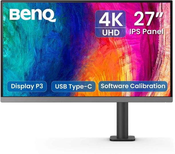 BenQ PD2706UA 68.58 cm (27 inch) 4K Ultra HD LED Backlit IPS Panel with 90W USB-C, P3, sRGB, Rec.709, DisplayHDR 400, AQCOLOR Technology, Factory-Calibrated, Color Mode, DualView, Darkroom mode, Anima