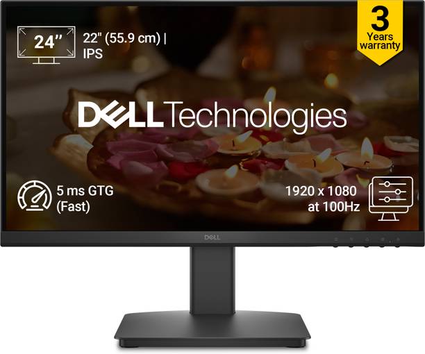 DELL SE Series 55.88 cm (22 inch) Full HD LED Backlit IPS Panel with Contrast 1000:1, Tilt Adjust, 250 cd/m2 Brightness, HDMI, VGA, Anti-Glare, 3-Star Eye Comfort, Flicker-Free Monitor (SE2226HX)
