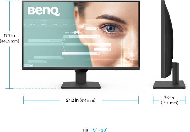 BenQ GW2790Q 68.58 cm (27 inch) Quad HD LED Backlit IPS Panel with 99% sRGB, 1500:1 CR, Eye-careU, Dual HDMI, Display Port, Bezel-Less, VESA MediaSync, B.I., Low Blue Light+,…