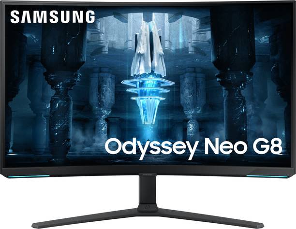 Samsung Odyssey Neo G8 81.28 cm (32 inch) Curved 4K Ultra HD VA Panel with Height Adjustable Stand, Quantum HDR 2000, 1000R Matte Display Gaming Monitor (LS32BG850NWXXL)