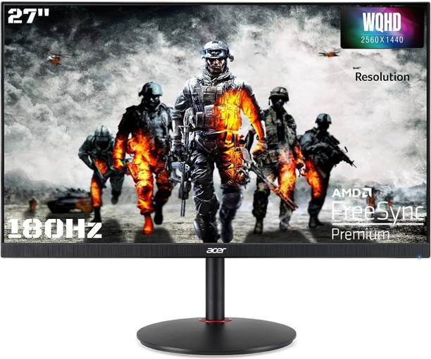 Acer Nitro 68.58 cm (27 inch) WQHD LED Backlit IPS Panel Gaming Monitor (XV272U-V3) (AMD Free Sync, Response Time: 0.5 ms, 180 Hz Refresh Rate)