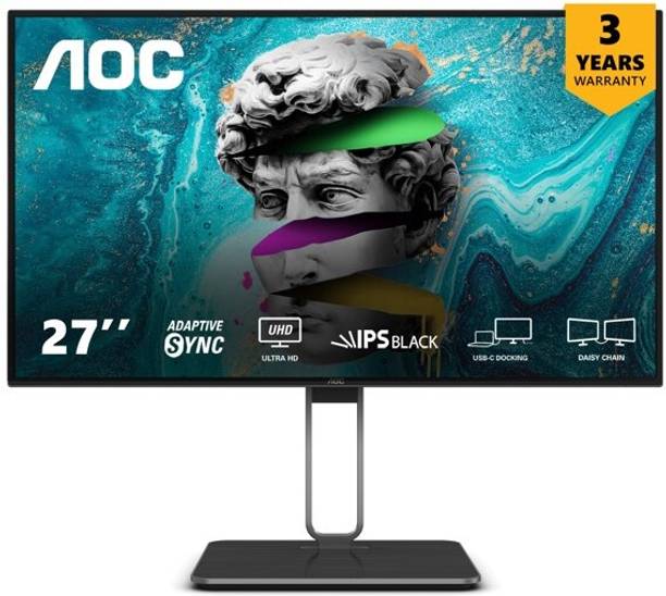 AOC 68.58 cm (27 inch) 4K Ultra HD LED Backlit IPS Panel Monitor (U27U2DP/94)