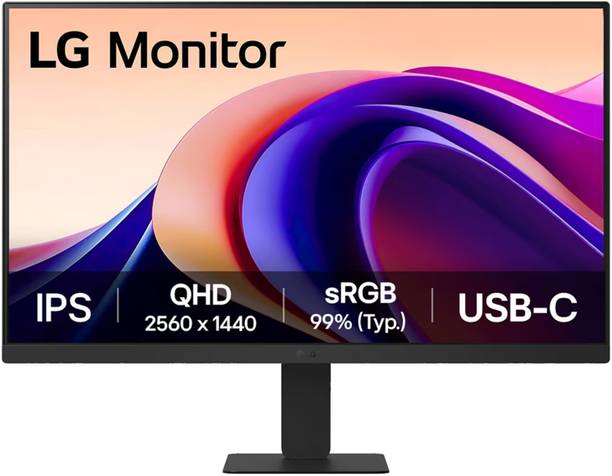 LG QHD Series 68.58 cm (27 inch) Quad HD IPS Panel with sRGB 99% (Typ.), HDR10, USB-C with PD 15W, HDMI, Head Phone Out, Reader Mode, Flicker Safe, 3-Sided Virtually Borderless Monitor (27U631A-BD.CTRDMR)