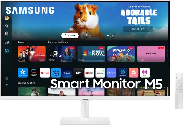 Samsung M5 80.1 cm (32 inch) Full HD VA Panel with Mouse & Keyboard Control, OTT Apps, IoT Hub, Office 365, Workout Tracker, Multiple Ports, Speakers, Remote, Bluetooth Smart Monitor (LS32DM501EWXXL)