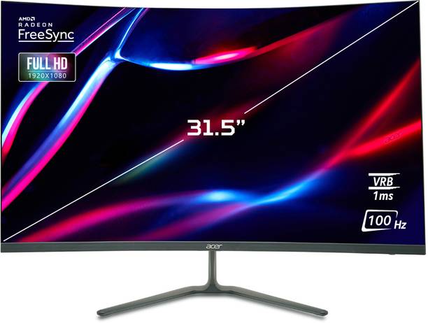 Acer Nitro ED0 80.01 cm (31.5 inch) Curved Full HD LED Backlit VA Panel with 1500R Curvature, Display Widget, VisionCare, Tilt-able Stand, Flicker Free Gaming Monitor (ED320QR)