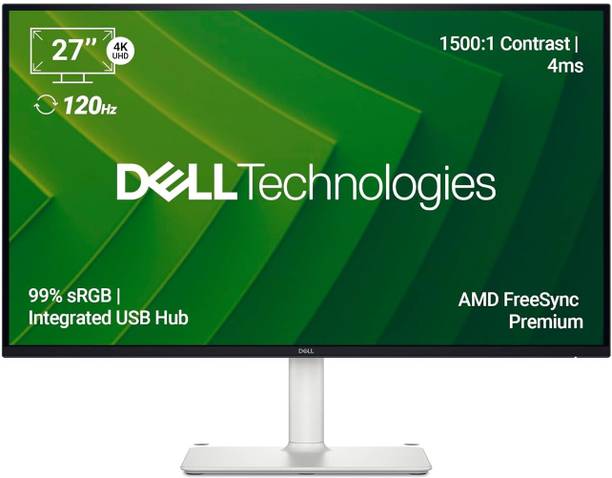 DELL S SERIES S2725QC WITH USB-C 68.58 cm (27 inch) 4K Ultra HD IPS Panel Monitor (Contrast 1,500:1| Height,Pivot & Swivel |2XHDMI,USB-C 65W PD| 2 *5W Spk|99% SRGB)