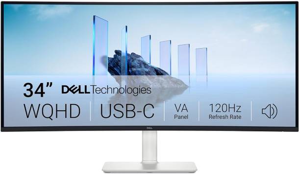 DELL S3425DW - 34 Plus USB-C 86.36 cm (34 inch) Curved UWQHD LED Backlit VA Panel Monitor (3440x1440 |USB-C with 65W PD|HDMI |2X5W Speakers|99% SRGB, Tilt, Height & Slant)