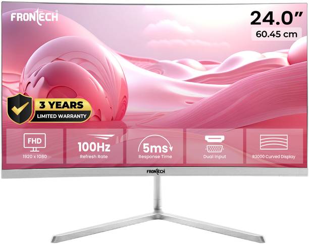 Frontech Ultima Series DUAL PORTS HDMI & VGA 60.96 cm (24 inch) Curved Full HD LED Backlit VA Panel Monitor (MON-0080)