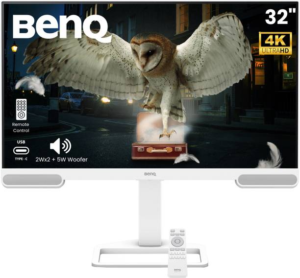 BenQ EW3290U 81.28 cm (32 inch) 4K Ultra HD LED Backlit IPS Panel with 95% P3, AI Contrast, 5WX2 treVolo Speakers, USB Type-C (65W PD), 3xHDMI, USB Hub, Ergonomic Design, Display Pilot 2, Eye-Care, Entertainment Monitor (EW3290U)