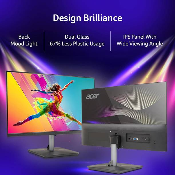 Acer 23.8 inch Full HD LED Backlit IPS Panel Monitor (RS242Y)  (Frameless, AMD Free Sync, Response Time: 1 ms, 100 Hz Refresh Rate)
