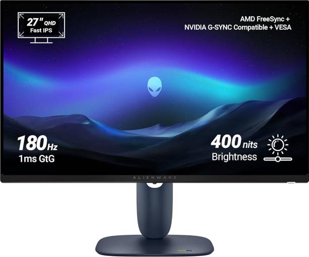 DELL Alienware Series 68.58 cm (27 inch) WQHD IPS Panel with AMD FreeSync, (2) HDMI, DP1.4, USB 5Gbps 3 Ergonomic, 1000:1 Contrast, DCI-P3 95%+VESA DisplayHDR 400, 400nits Brightness Gaming Monitor (AW2725DM)