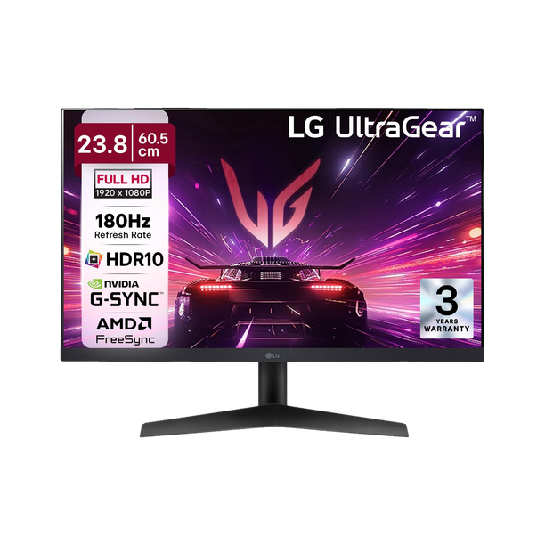 LG UltraGear 60.96 cm (24 inch) Full HD IPS Panel with HDR10, NVIDIA G-SYNC Comaptible, Tilt-able Stand, 3-side virtually borderless design Gaming Monitor (24GS60F-BB.ATREMVN)