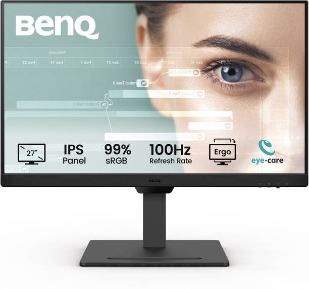 BenQ GW2790T 68.58 cm (27 inch) Full HD LED Backlit IPS Panel with 99% sRGB, Height Adjustable, Eye-careU, Dual HDMI, Display Port, Bezel-Less, Eyesafe, VESA MediaSync, Brightness Intelligence, Low Blue Light, Speakers, Wall mountable Monitor (GW2790T)