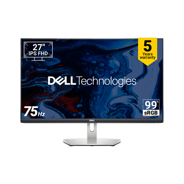 DELL S Series 68.58 cm (27 inch) Full HD LED Backlit IPS Panel with 5-Years warranty, 99% sRGB, Low Blue Light technology,HDMI x2, Tilt adjustment, Contrast Ratio 1000:1, 300 nits Brightness, Display Manager, 3-sided Bezel-less Monitor (S2721HNM / S2721HN)