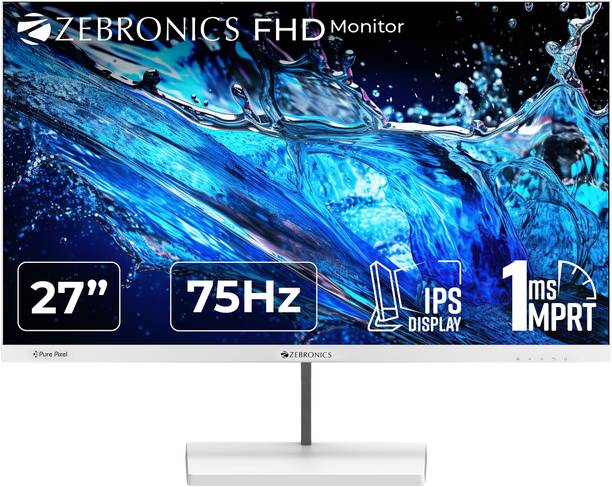 ZEBRONICS 68.58 cm (27 inch) Full HD LED Backlit VA Panel with 300 Nits Brightness, 16:9 Aspect Ratio, 16.7M Colors, Dual Input - HDMI + VGA, Built-in Speakers, Wall Mountable Monitor (ZEB-S27A)