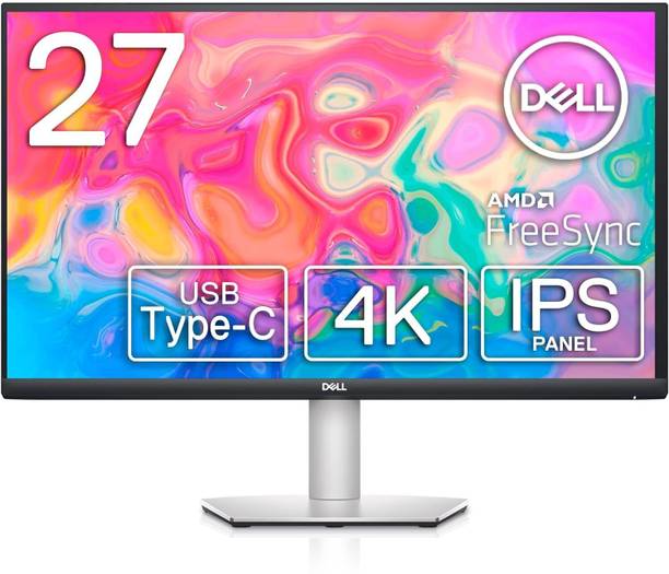 DELL S-SERIES 68.58 cm (27 inch) 4K Ultra HD LED Backlit IPS Panel Monitor (S2722QCM-1.07B Colors,Spk Inbuilt,USB-C, Height Adjust ,Tilt,Pivot,5 Yr Warranty)
