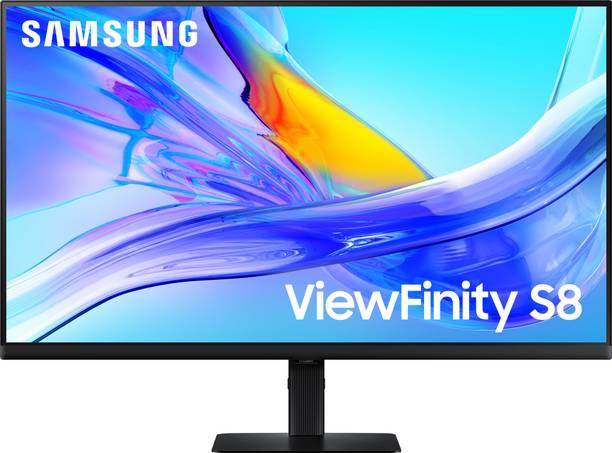 Samsung ViewFinity S8 81.28 cm (32 inch) 4K Ultra HD VA Panel with USB Type-C, LAN Port, DP, HDR10, KVM Switch, Easy Setup, Height Adjustable Stand, Eye Care Technology Monitor (LS32D804UAWXXL)