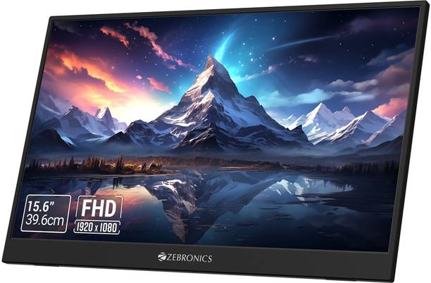 ZEBRONICS 39.62 cm (16 inch) Full HD IPS Panel with 180-degree Adjustable Stand, 16:9 Aspect Ratio, 300Nits brightness, 16.7M Colors, Dual Input - Type C + Mini HDMI, Built-in Speakers Portable Monitor ((Zeb-Pixigo A16 (Zeb-KPM 2)))